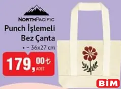 NORTHPACİFİC PUNCH İŞLEMELİ BEZ ÇANTA 36X27 CM